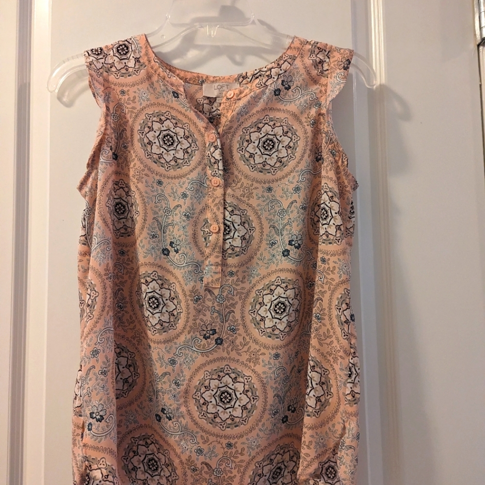 Petite Loft Outlet Shirt Pink Floral design XSP